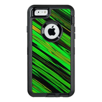 Green Candy Stripe OtterBox Defender iPhone Case