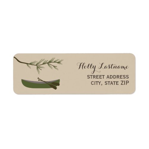 Green Canoe  Evergreen Branch Address Label