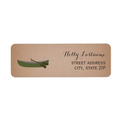 Green Canoe Rustic Address Label