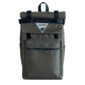 Green Canvas Roll Top Backpack w/ Laptop Sleeve (Front)