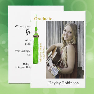 Green Cap Graduation Photo Announcement