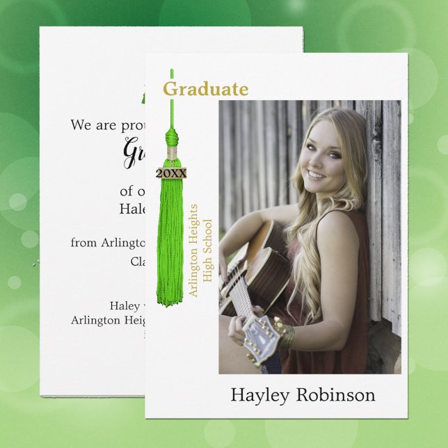 Green Cap Graduation Photo  Announcement (Creator Uploaded)