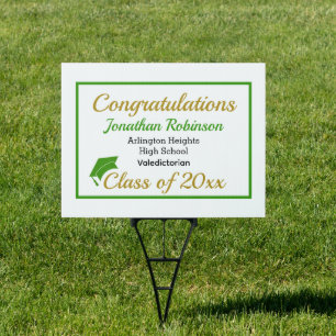 Green Cap Honors Graduation Yard Sign