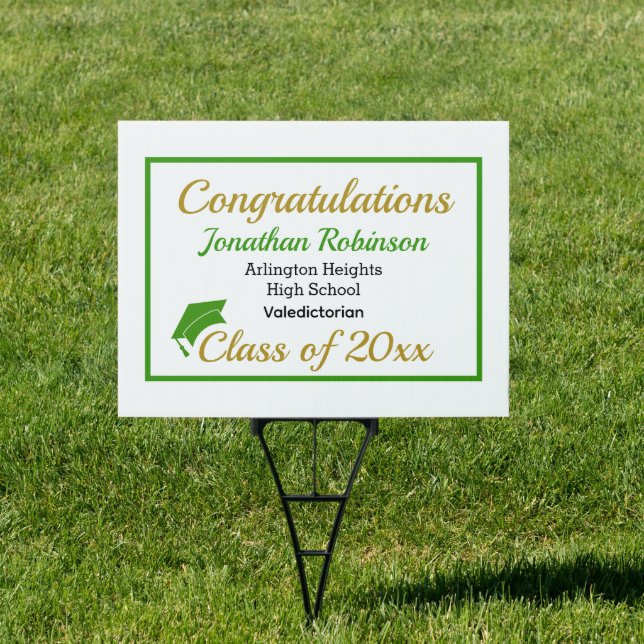 Green Cap Honors Graduation Yard Sign (Insitu)