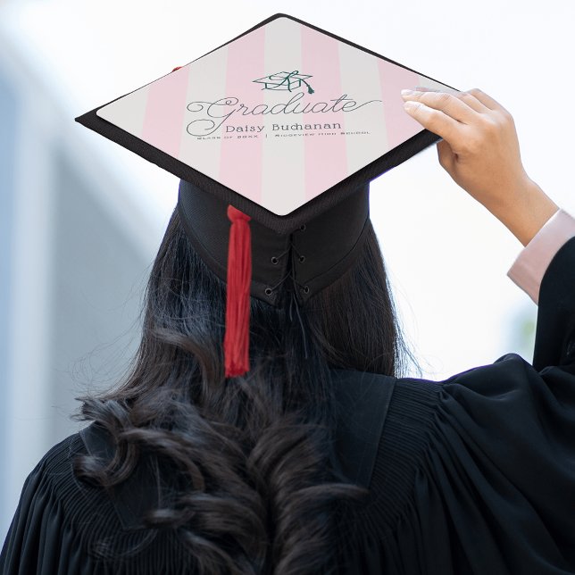 Green Cap & Pink Stripes Graduation (Creator Uploaded)