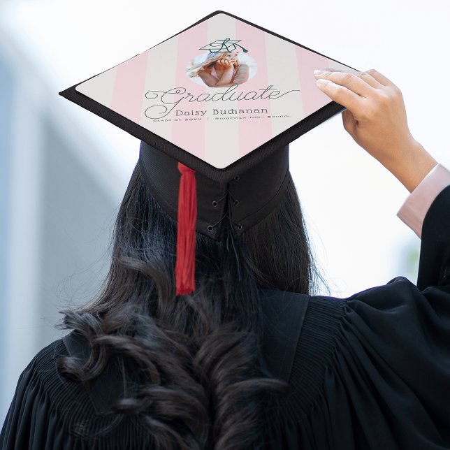 Green Cap & Pink Stripes Graduation Photo (Creator Uploaded)