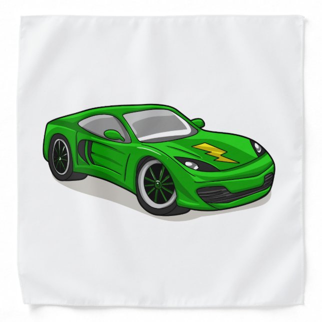 Green car racing cartoon  - Choose background colo Bandana (Front)