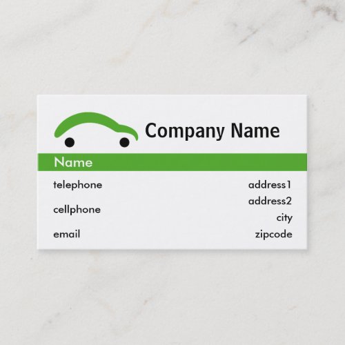 Green Car Retail Business Card Design