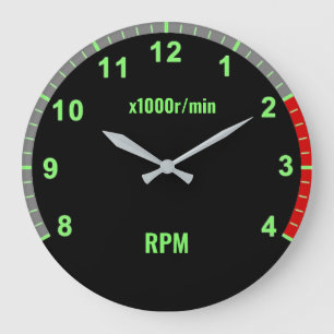 Green Car Tachometer Clock Auto Mechanic Garage