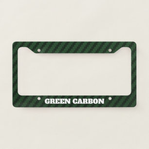 Green Carbon Fiber Style License Plate Frame