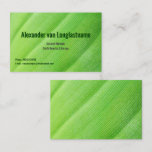 Green card with banana leaf