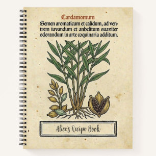 Green Cardamom Medieval Botanical Recipe Notebook
