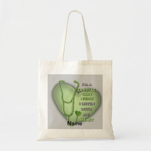 Green Cardiac Care Nurse  Tote Bag