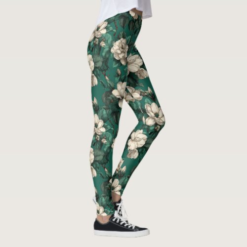 Green Cardio Gardenias Sparkle Gift For Leggings