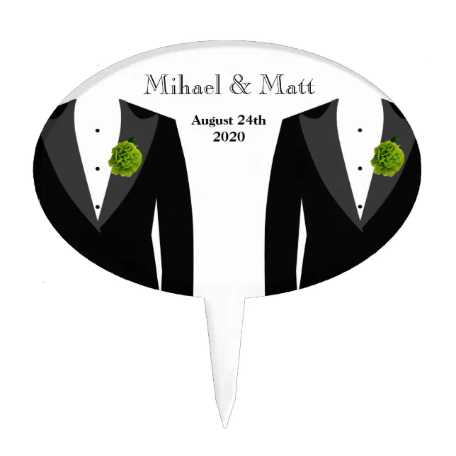 Green Carnation Gay Grooms Wedding Cake Decoration Cake Topper Zazzle