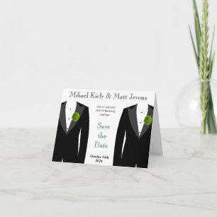 Green Carnation Gay Wedding Save The Date Notecard