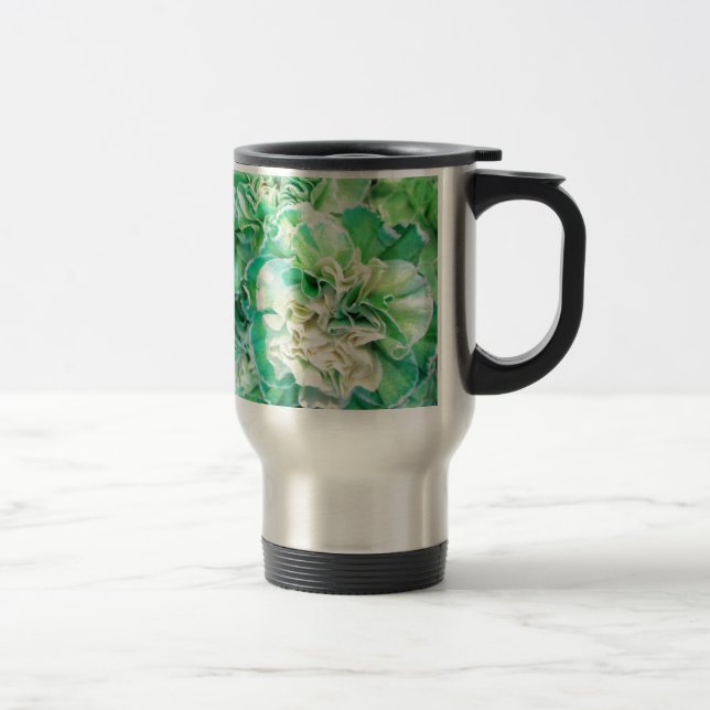 Green Carnation Travel Mug (Right)
