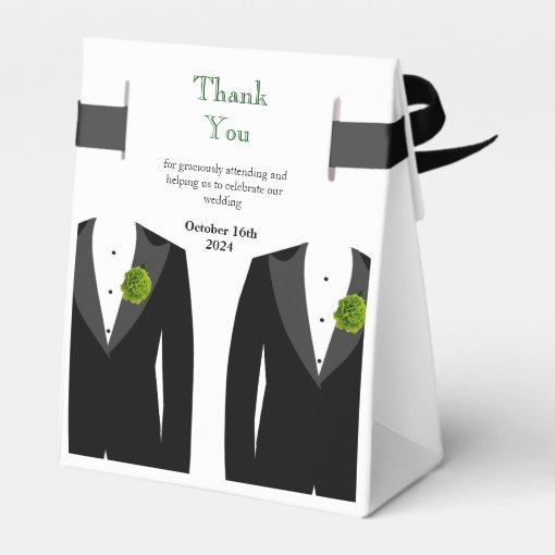 Green Carnations Favor Box for a Gay Wedding Zazzle