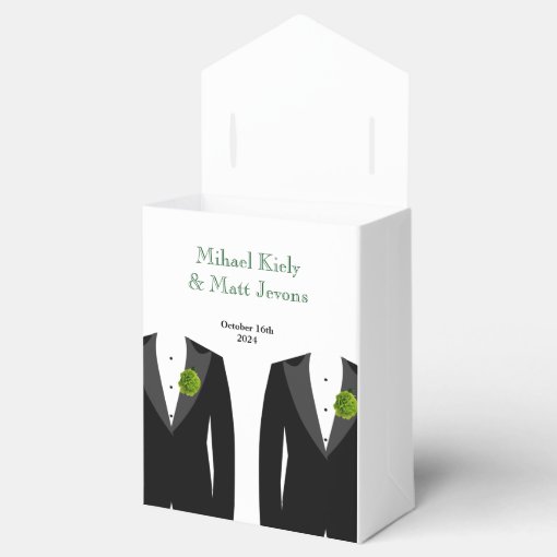 Green Carnations Favor Box for a Gay Wedding Zazzle