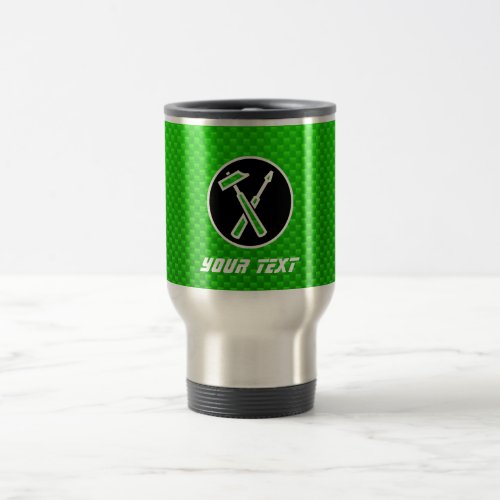 Green Carpenter Tools Travel Mug