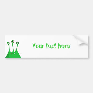 Green cartoon alien bumper sticker