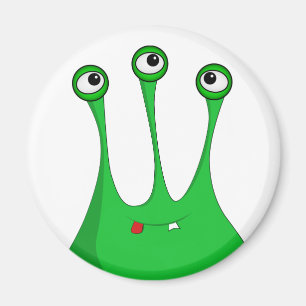 Green cartoon alien magnet