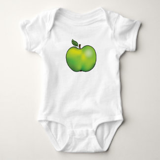 Green Cartoon Apple Fruit Illustration Baby Bodysuit