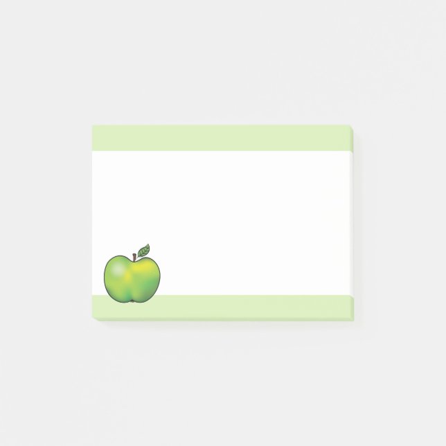 Green Cartoon Apple Fruit Illustration Post-it Notes (Front)