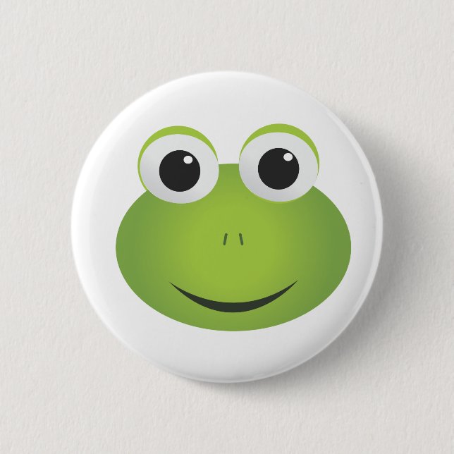 Green Cartoon Frog Button (Front)