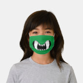 Green Cartoon Monster Teeth Kids' Cloth Face Mask (Worn)