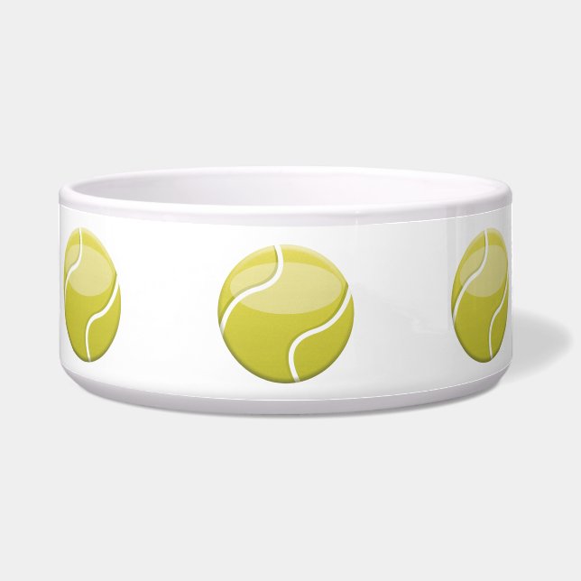 Green Cartoon Tennis Balls Illustration Bowl (Front)