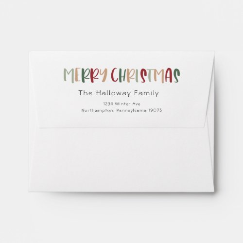 Green Casual Colorful Christmas Card Envelope