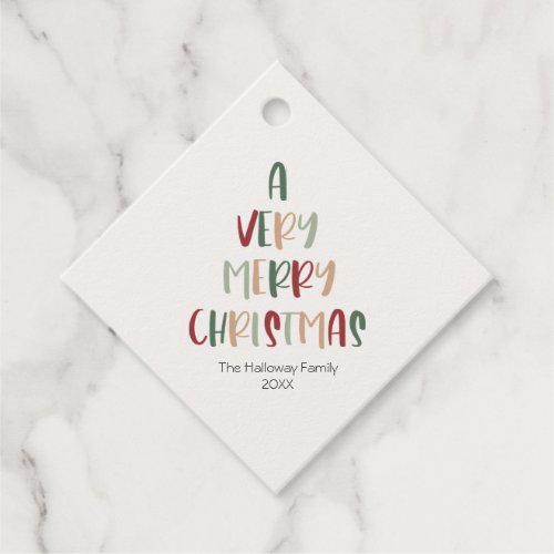 Green Casual Colorful Christmas Diamond Gift Tag