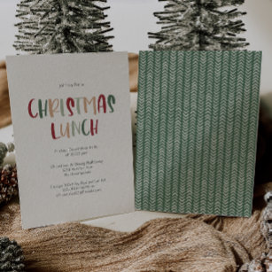 Green Casual Colorful Christmas Lunch Invitation