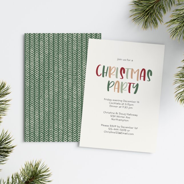 Green Casual Colorful Christmas Party Invitation (Creator Uploaded)