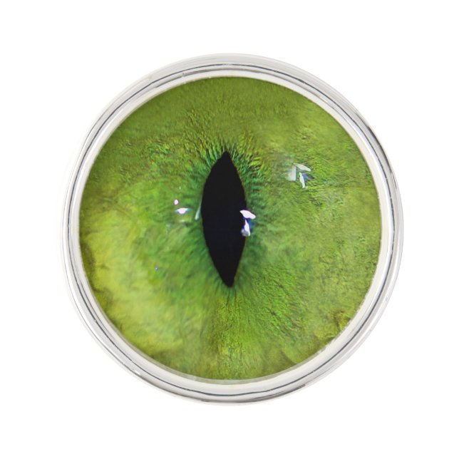 Green Cat Eye Lapel Pin (Front)