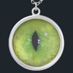 Green Cat Eye Silver Plated Necklace<br><div class="desc">Beautiful cat eye you can take with you everywhere you go.</div>