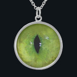 Green Cat Eye Sterling Silver Necklace<br><div class="desc">Haunting green cat eye.</div>