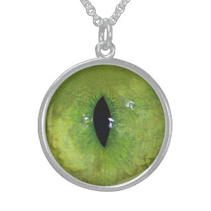 Green Cat Eye Sterling Silver Necklace