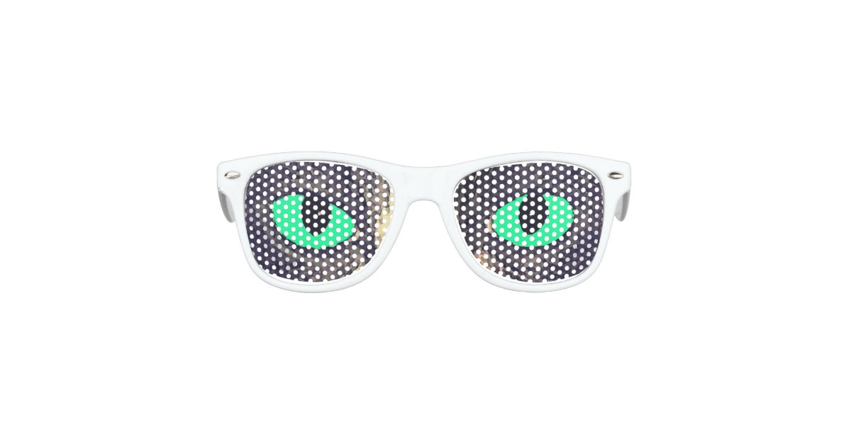 Green Cat Eyes Feline Emoji Eyes Kids Sunglasses