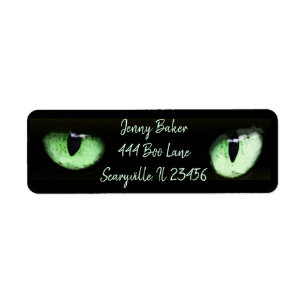 Green Cat Eyes Halloween Spooky Black Label