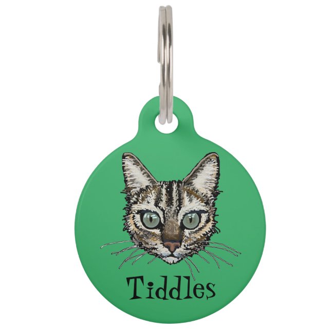 Green Cat ID Tag (Front)