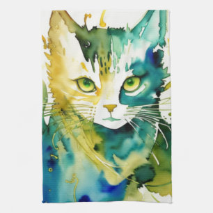 Green Cat Kitchen Towel