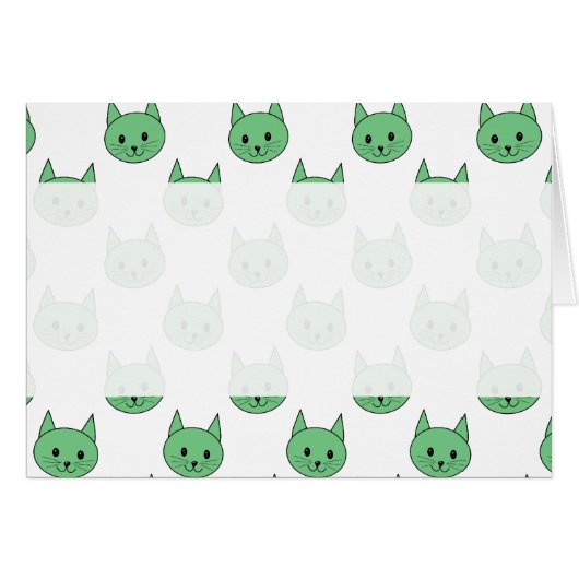 Green cat pattern. cards (Front Horizontal)