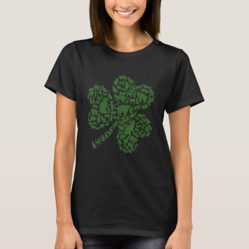 Green Cat Plaid Shamrock St Patrick Ca  T_Shirt