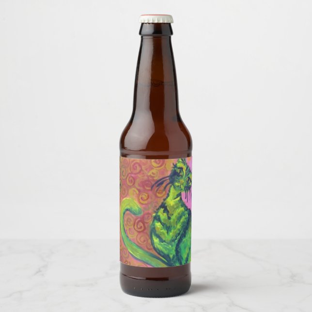 green cat wine label (Front)