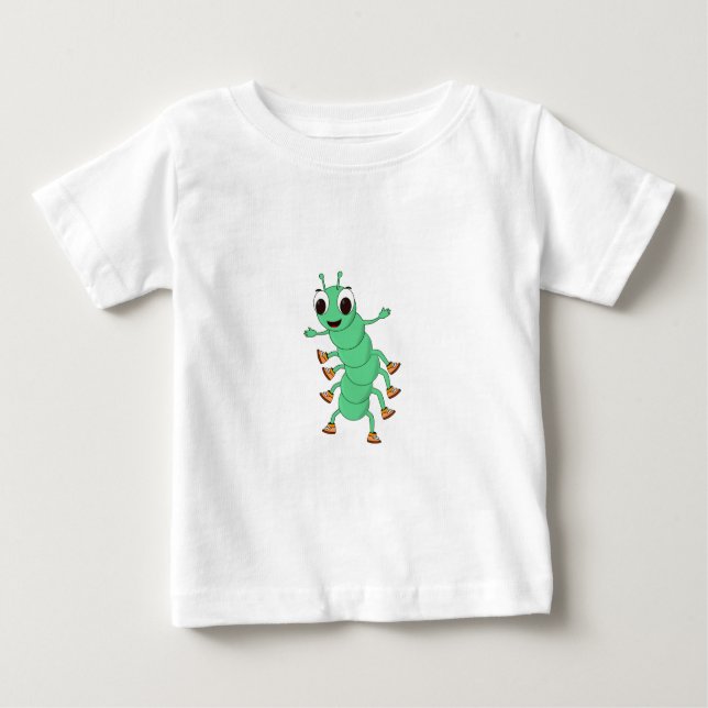 Green Caterpillar Baby T-Shirt (Front)