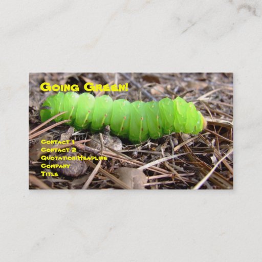 Customizable Green Caterpillar Business Cards