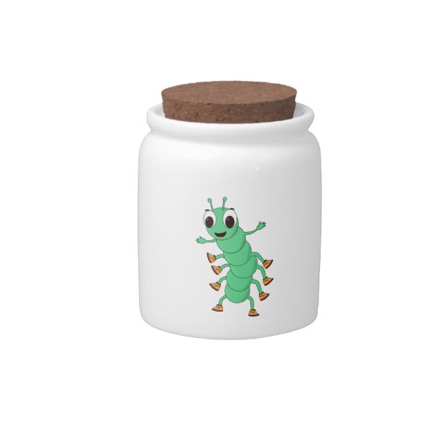 Green Caterpillar Candy Jar (Front)