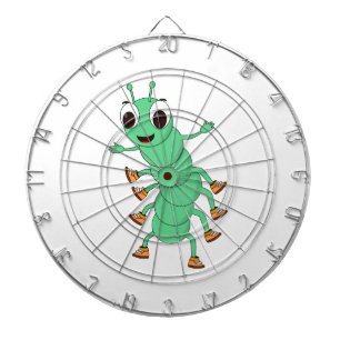 Green Caterpillar Dartboard With Darts